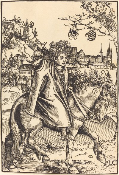 Um príncipe saxão a cavalo de Lucas Cranach the Elder