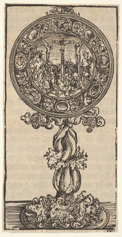 Um Pacífico de Prata Dourada com uma Crucificação, da Grande Série de Relicários de Wittenberg, 1509. de Lucas Cranach the Elder