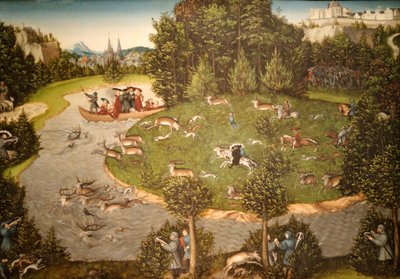Caça ao veado com o Eleitor Friedrich, o Sábio de Lucas Cranach the Elder