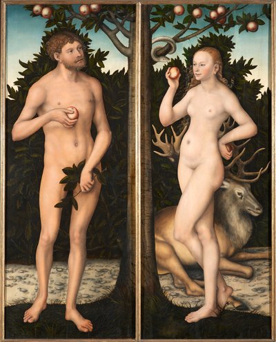 Adão e Eva. de Lucas Cranach the Elder