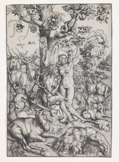 Adão e Eva no Paraíso de Lucas Cranach the Elder