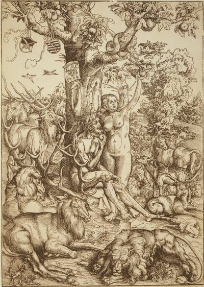 Adão e Eva no Paraíso de Lucas Cranach the Elder