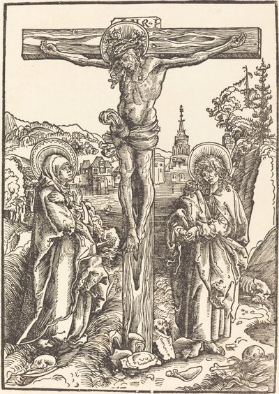 Cristo na Cruz entre a Virgem e São João de Lucas Cranach the Elder