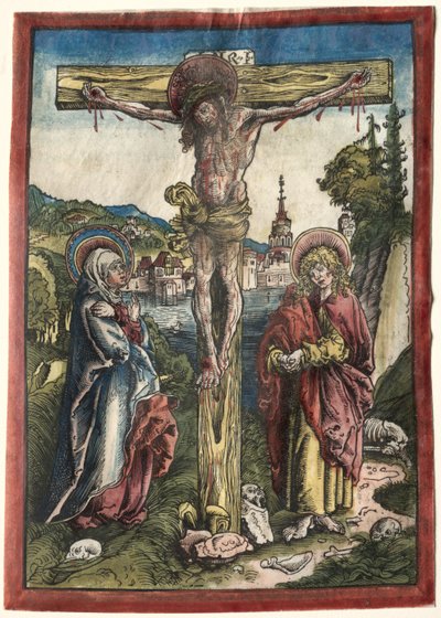 Cristo na cruz entre a Virgem e São João, 1503. de Lucas Cranach the Elder