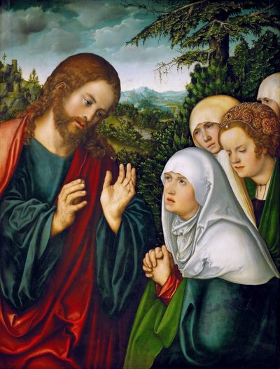 Cristo a despedir-se da sua Mãe de Lucas Cranach the Elder