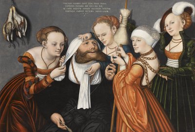 Alemão: Herkules bei Omphale Hércules na corte de Omphale de Lucas Cranach the Elder