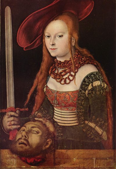 Alemão: Judith mit dem Haupte des Holofernes Judith com a cabeça de Holofernes de Lucas Cranach the Elder