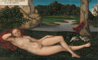 Alemão:  Quellnymphe A Ninfa na Fonte de Lucas Cranach the Elder