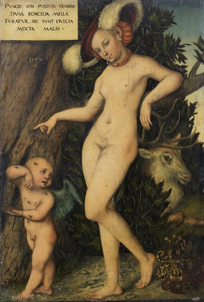 Alemão: Venus mit Amor als Honigdieb Vénus com Cupido a roubar mel de Lucas Cranach the Elder