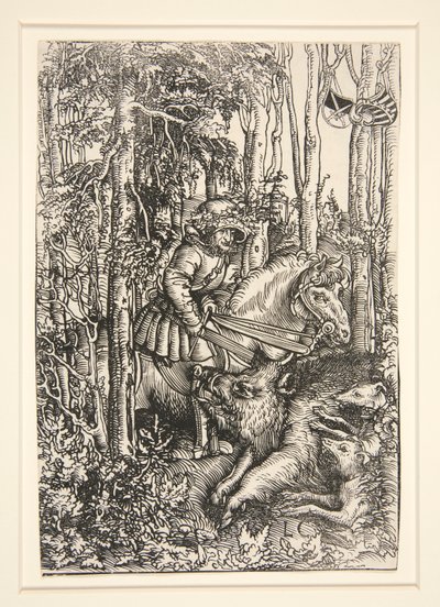 Caçador a matar um javali selvagem de Lucas Cranach the Elder
