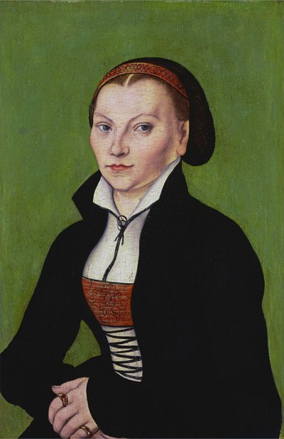 Katharina de Bora, a meio comprimento, virada para a esquerda de Lucas Cranach the Elder