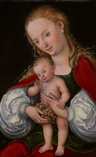 Nossa Senhora e o Menino com uvas de Lucas Cranach the Elder