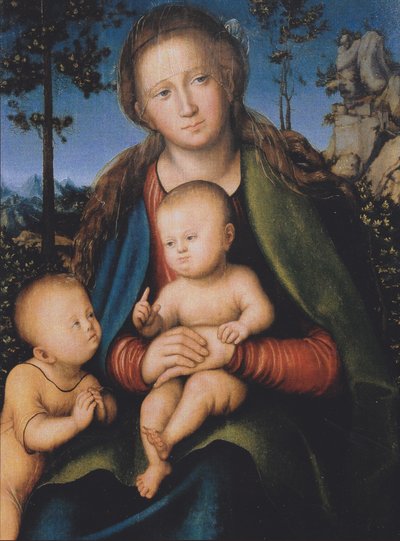 Madonna e criança com San Giovannino de Lucas Cranach the Elder
