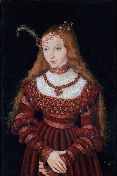 Retrato da Princesa Sibylle de Cleve de Lucas Cranach the Elder