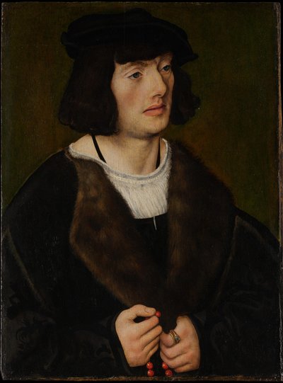Retrato de um homem com um rosário de Lucas Cranach the Elder