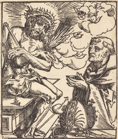 São Bernardo adorando o homem das dores de Lucas Cranach the Elder