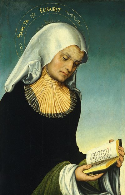 Santa Isabel com Jorge, duque da Saxónia, como doador [frente e verso] de Lucas Cranach the Elder