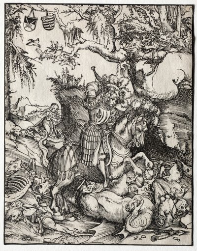 São Jorge matando o dragão, 1500s. de Lucas Cranach the Elder