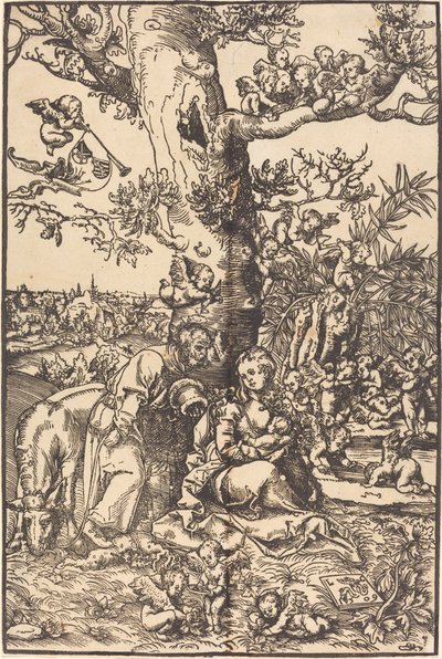O descanso na fuga para o Egito de Lucas Cranach the Elder