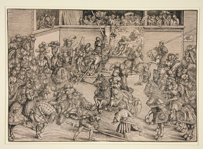 O Segundo Torneio (com a Tapeçaria de Sansão e o Leão) de Lucas Cranach the Elder