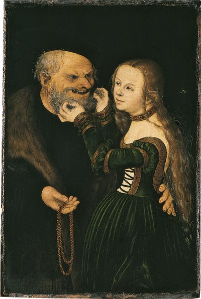 O casal desigual, ca 1530 de Lucas Cranach the Elder