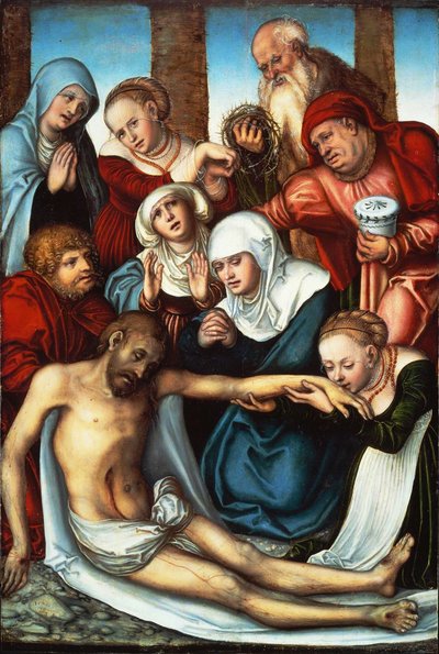 A lamentação sobre o Cristo morto de Lucas Cranach the Elder