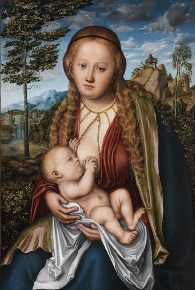 A Virgem amamentando o Menino de Lucas Cranach the Elder