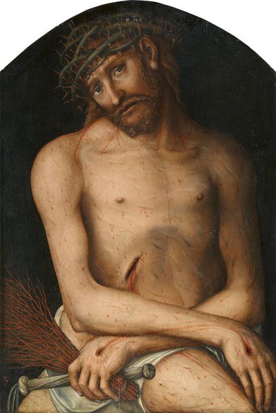 Alemão: Christus als Schmerzensmann Cristo como Homem das Dores de Lucas Cranach the Elder and workshop