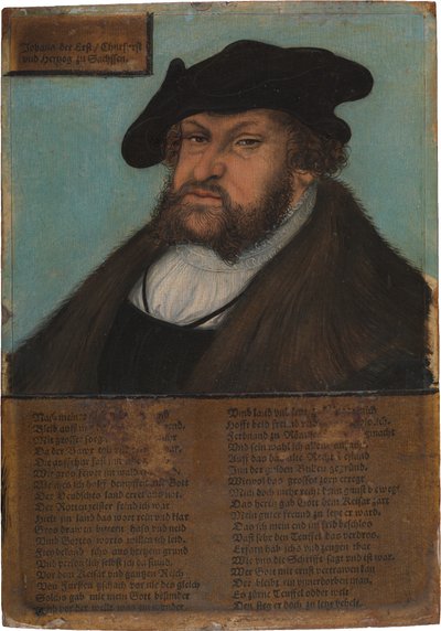Johann I (1468-1532), o Constante, Eleitor da Saxónia de Lucas Cranach the Elder and workshop