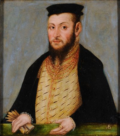Polaco: Retrato de Zygmunta Augusta (1520-1572), króla Polski Sigismund II Augustus. de Lucas Cranach the Younger