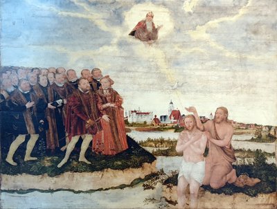 O Batismo de Cristo de Lucas Cranach the Younger