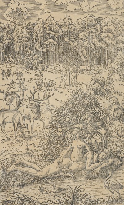 A Criação de Eva de Lucas Cranach the Younger  