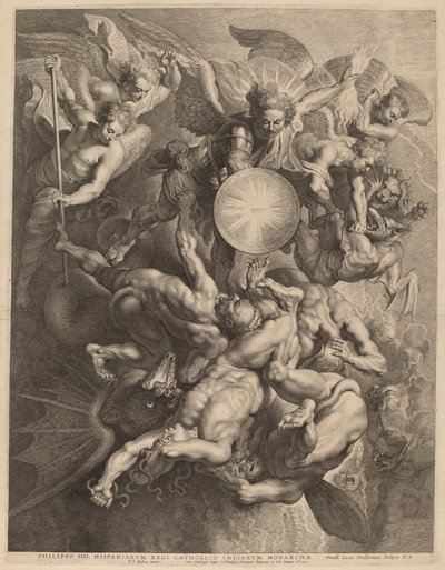 A Queda dos Anjos Rebeldes de Lucas Emil Vorsterman after Sir Peter Paul Rubens