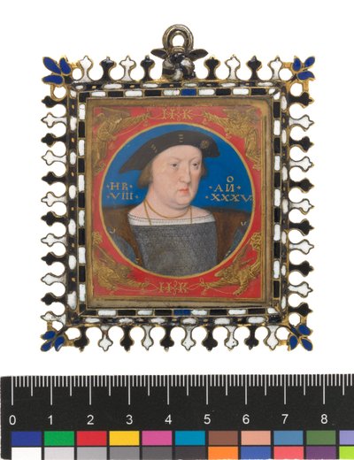 Henrique VIII, c.1525-27 (bodycolour on velino on card) de Lucas Horenbout or Hornebault