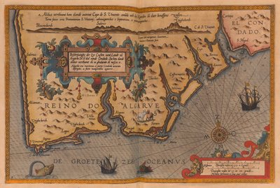 Atlas de grandes dimensões intitulado "Speculum nauticum super navigatione maris occidentalis confectu, continens omnes oras maritimas Galliae, Hispaniae, and praecipuarum partium Angliae", c.1591 (desenho) de Lucas Janszoon Waghenaer
