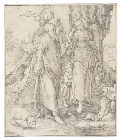 O repúdio de Hagar, 1516. de Lucas Leyden van
