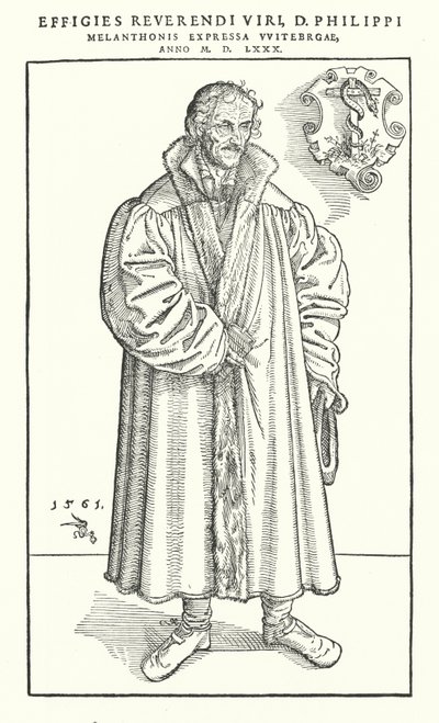 Philipp Melanchthon, reformador protestante alemão (gravura) de Lucas The Younger (after) Cranach