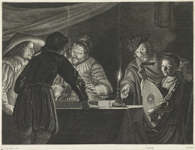 Jogadores de Tric-trac por Luz de Velas de Lucas Vorsterman (I)