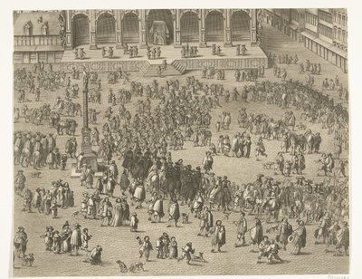 Proclamação em Ghent de Carlos II da Espanha como Conde de Flandres (folha 5), ​​1666 de Lucas Vorsterman (II)