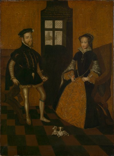 Maria I de Inglaterra e Filipe II de Espanha (óleo sobre tela) de Lucas de (after) Heere