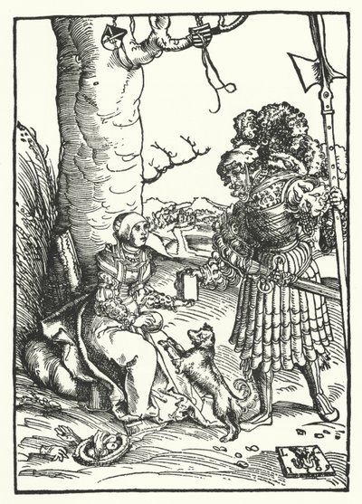 David e Abigail (gravura) de Lucas the Elder (after) Cranach