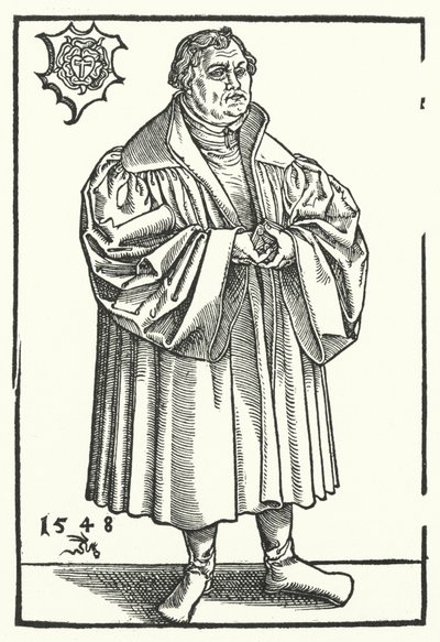 O reformador protestante alemão Martinho Lutero em vida posterior (gravura) de Lucas the Elder (after) Cranach