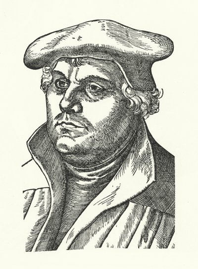 Martinho Lutero, reformador protestante alemão (gravura) de Lucas the Elder (after) Cranach