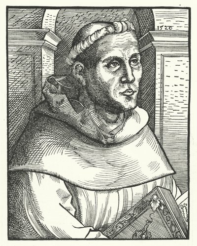 Martinho Lutero como monge agostiniano (gravura) de Lucas the Elder (after) Cranach