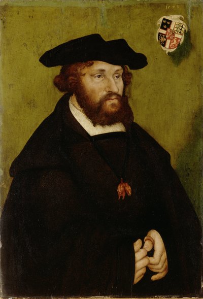 Christian II de Danemark, Norvege et Suede - Retrato do Rei Christian II da Dinamarca (1481-1559), de Cranach, Lucas, o Ancião (1472-1553). Óleo sobre madeira de Lucas the Elder Cranach
