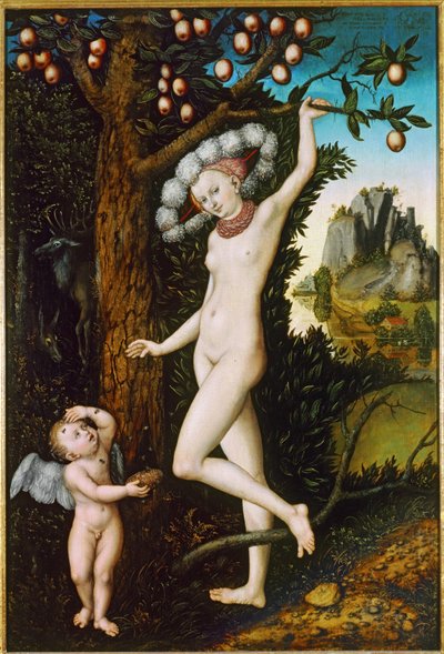 Cupido a queixar-se a Vénus ... (pintura sobre madeira) de Lucas the Elder Cranach