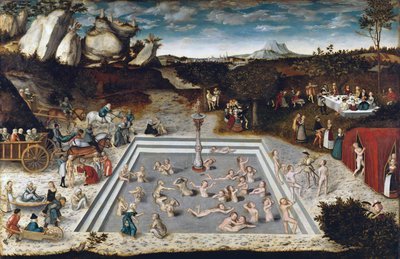 Fonte da Juventude - A Fonte da Juventude, de Cranach, Lucas, o Ancião (1472-1553). Óleo sobre madeira de Lucas the Elder Cranach