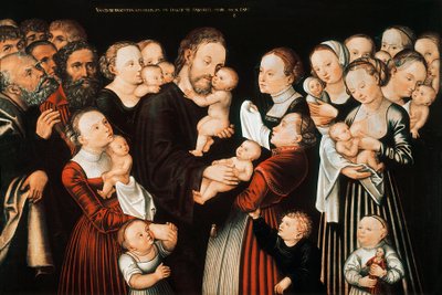 Jesus e as crianças de Lucas the Elder Cranach
