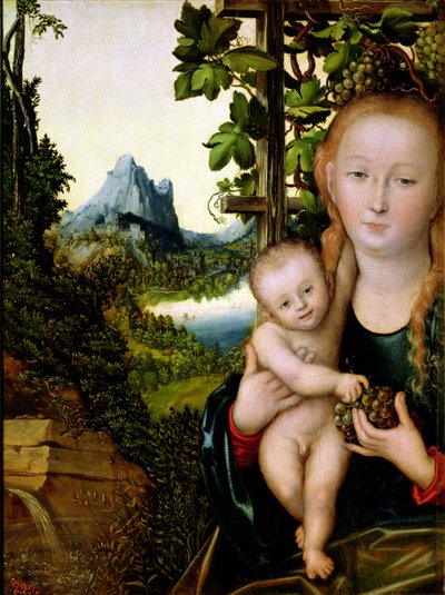 Madonna and Child, c.1525 (óleo sobre madeira) de Lucas the Elder Cranach