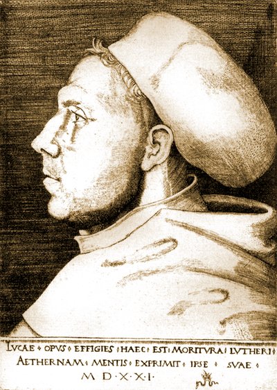 Martinho Lutero como monge de Lucas the Elder Cranach